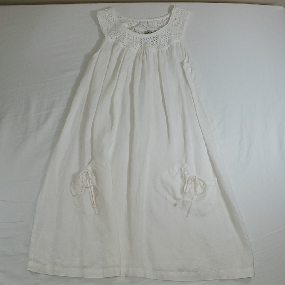 Women's Lord & Taylor White/Cream Beach Cover Up Size Medium